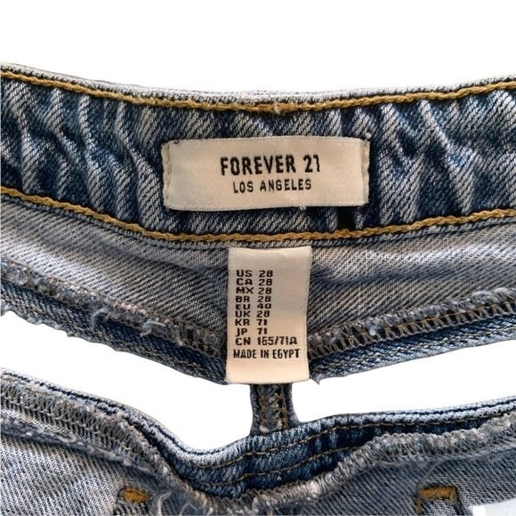Forever 21 Cut Out Denim Shorts Size 28 - Picture 4 of 5